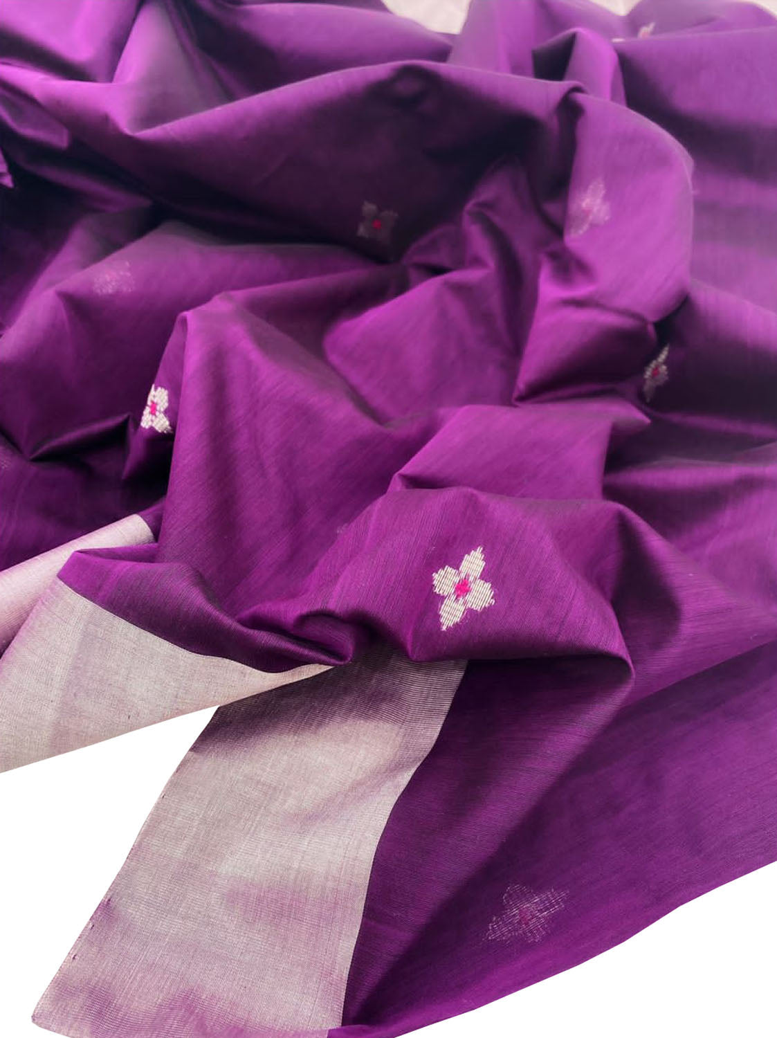 Stunning Purple Chanderi Handloom Silk Cotton Saree - Perfect for Any Occasion! - Luxurion World