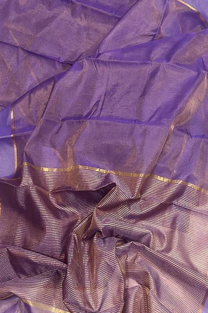 Exquisite Purple Chanderi Handloom Tissue Silk Saree - Pure Elegance