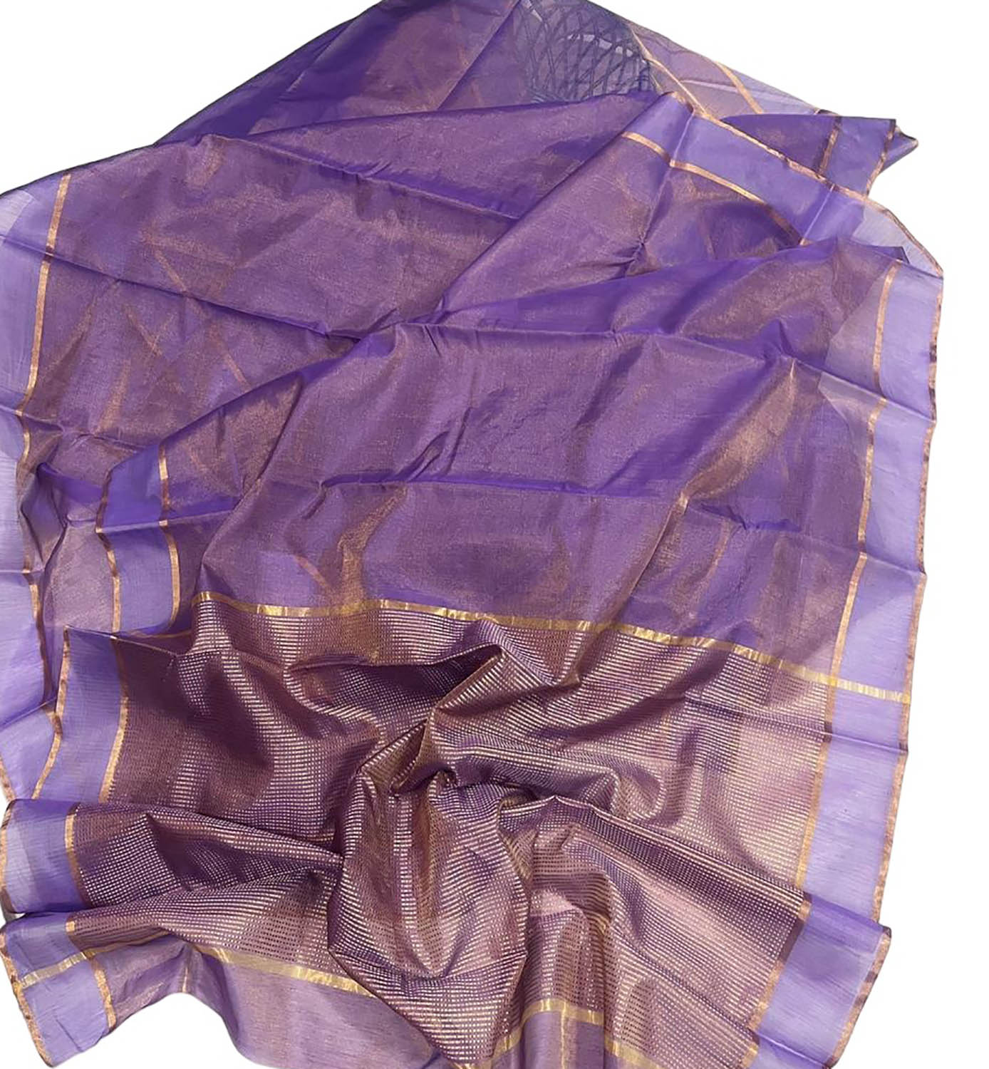 Exquisite Purple Chanderi Handloom Tissue Silk Saree - Pure Elegance - Luxurion World