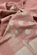Pink Chanderi Handloom Cotton Silk Saree - Luxurion World