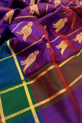 Purple Chanderi Handloom Pure Silk Saree - Luxurion World