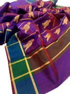 Purple Chanderi Handloom Pure Silk Saree - Luxurion World