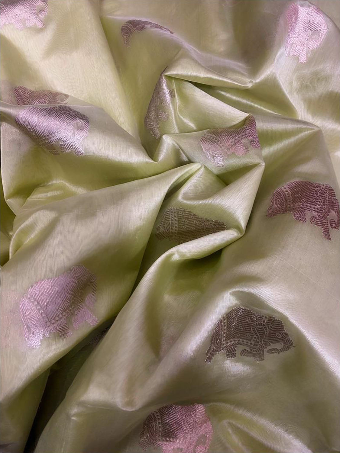 Green Chanderi Handloom Pure Silk Saree - Luxurion World