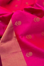 Pink Chanderi Handloom Pure Silk Saree - Luxurion World