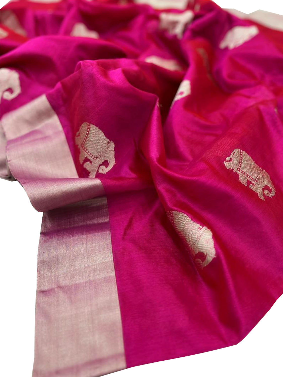 Pink Chanderi Handloom Pure Silk Saree - Luxurion World