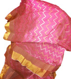 Pink Chanderi Handloom Pure Silk Saree - Luxurion World