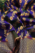 Blue Chanderi Handloom Pure Silk Saree - Luxurion World