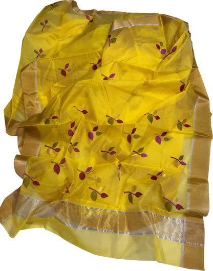 Vibrant Yellow Chanderi Handloom Silk Cotton Saree: A Timeless Elegance - Luxurion World