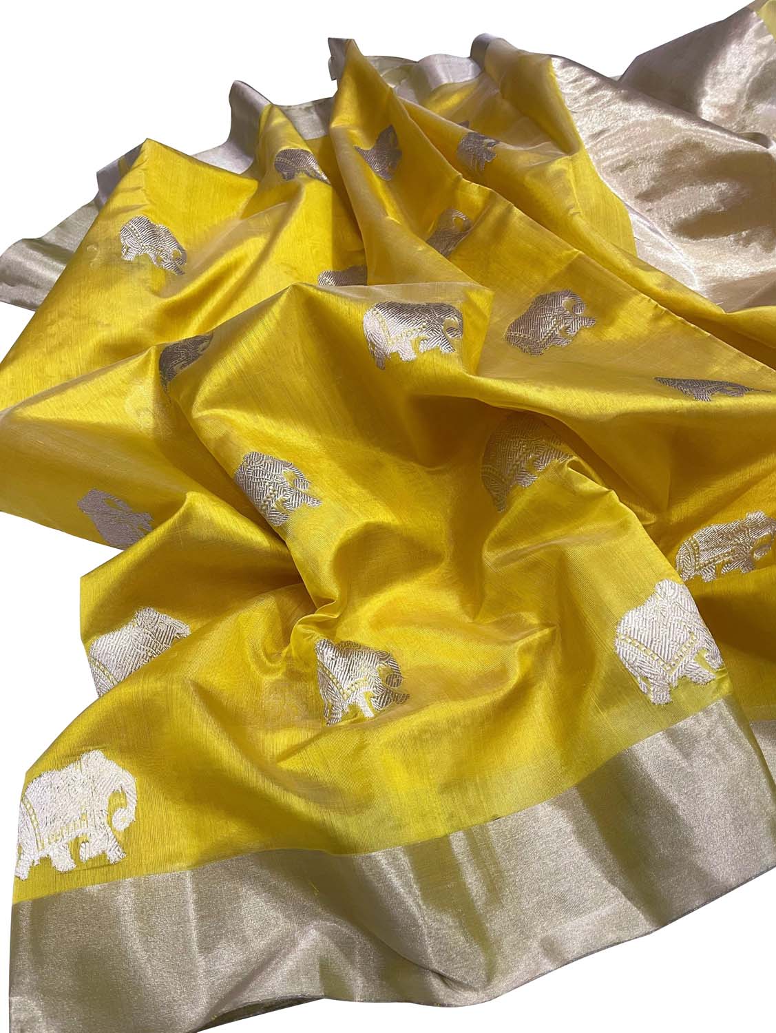 Exquisite Yellow Chanderi Handloom Pure Silk Saree: A Timeless Elegance - Luxurion World