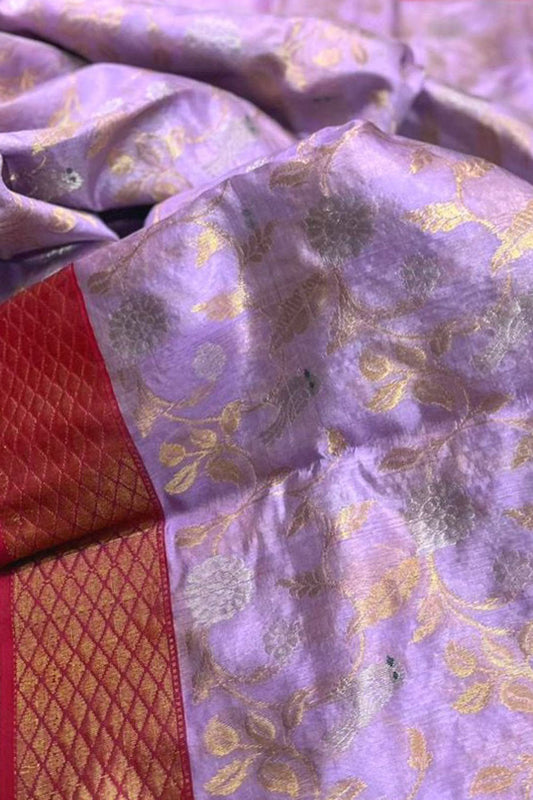 Elegant Purple Chanderi Handloom Silk Saree: A Timeless Classic - Luxurion World