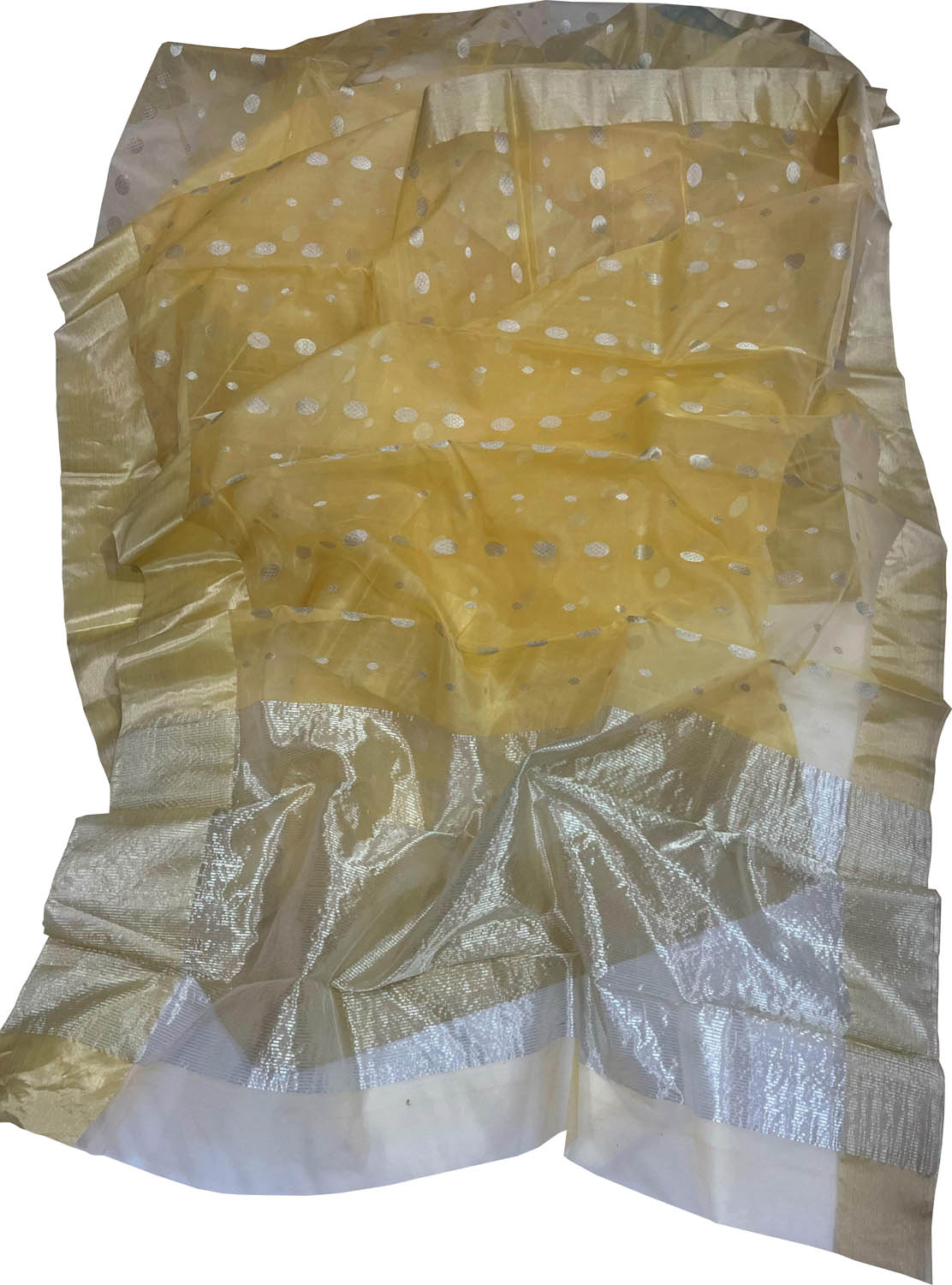 Yellow Chanderi Handloom Pure Katan Organza Silk Saree: A Radiant Masterpiece - Luxurion World