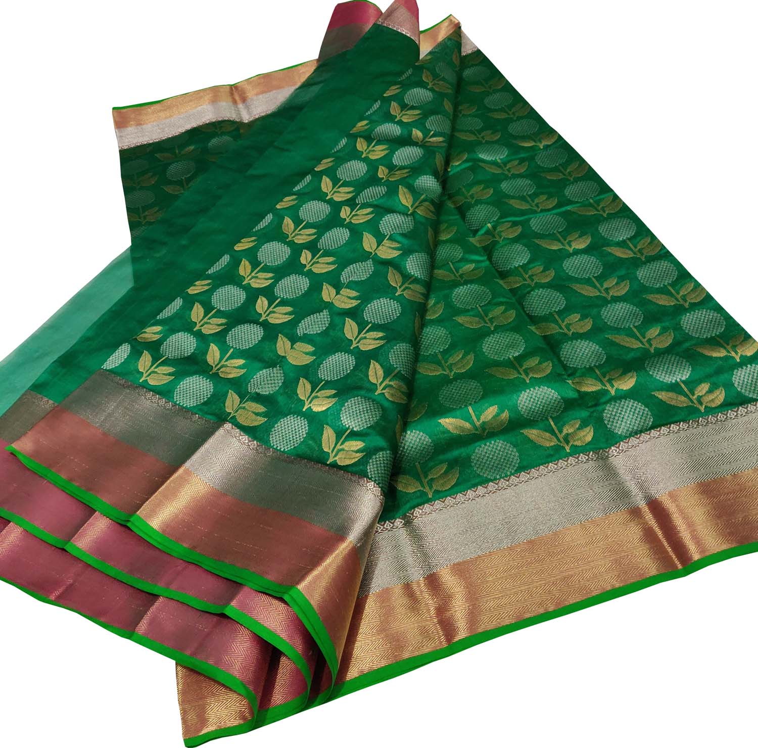 Exquisite Green Chanderi Handloom Pure Silk Saree: A Timeless Elegance - Luxurion World