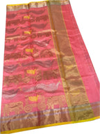 Elegant Pink Chanderi Handloom Pure Silk Saree: A Timeless Beauty - Luxurion World