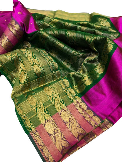 Exquisite Purple Chanderi Pure Silk Saree - Handloom Elegance - Luxurion World