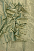 Green Chanderi Handloom Plain Tissue Silk Saree - Luxurion World