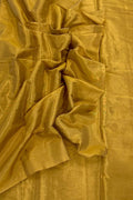 Golden Chanderi Handloom Plain Tissue Silk Saree - Luxurion World