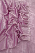 Pink Chanderi Handloom Plain Tissue Silk Saree - Luxurion World