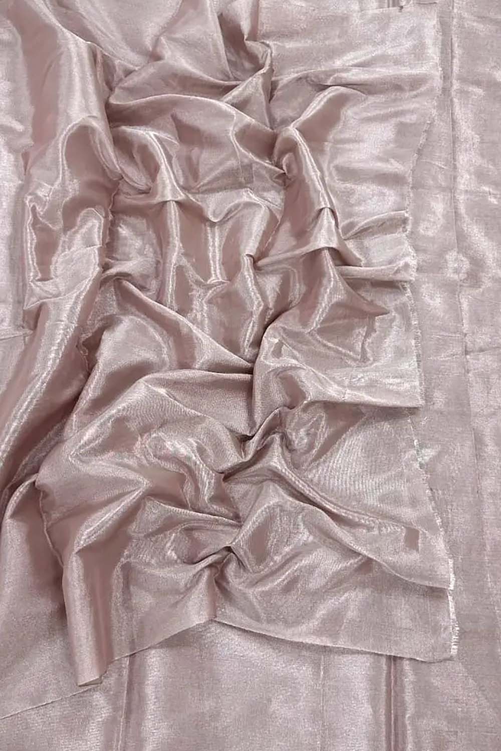 Pastel Chanderi Handloom Plain Tissue Silk Saree - Luxurion World