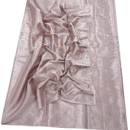 Pastel Chanderi Handloom Plain Tissue Silk Saree - Luxurion World