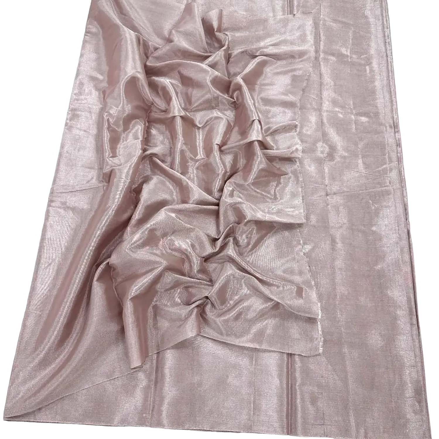 Pastel Chanderi Handloom Plain Tissue Silk Saree - Luxurion World