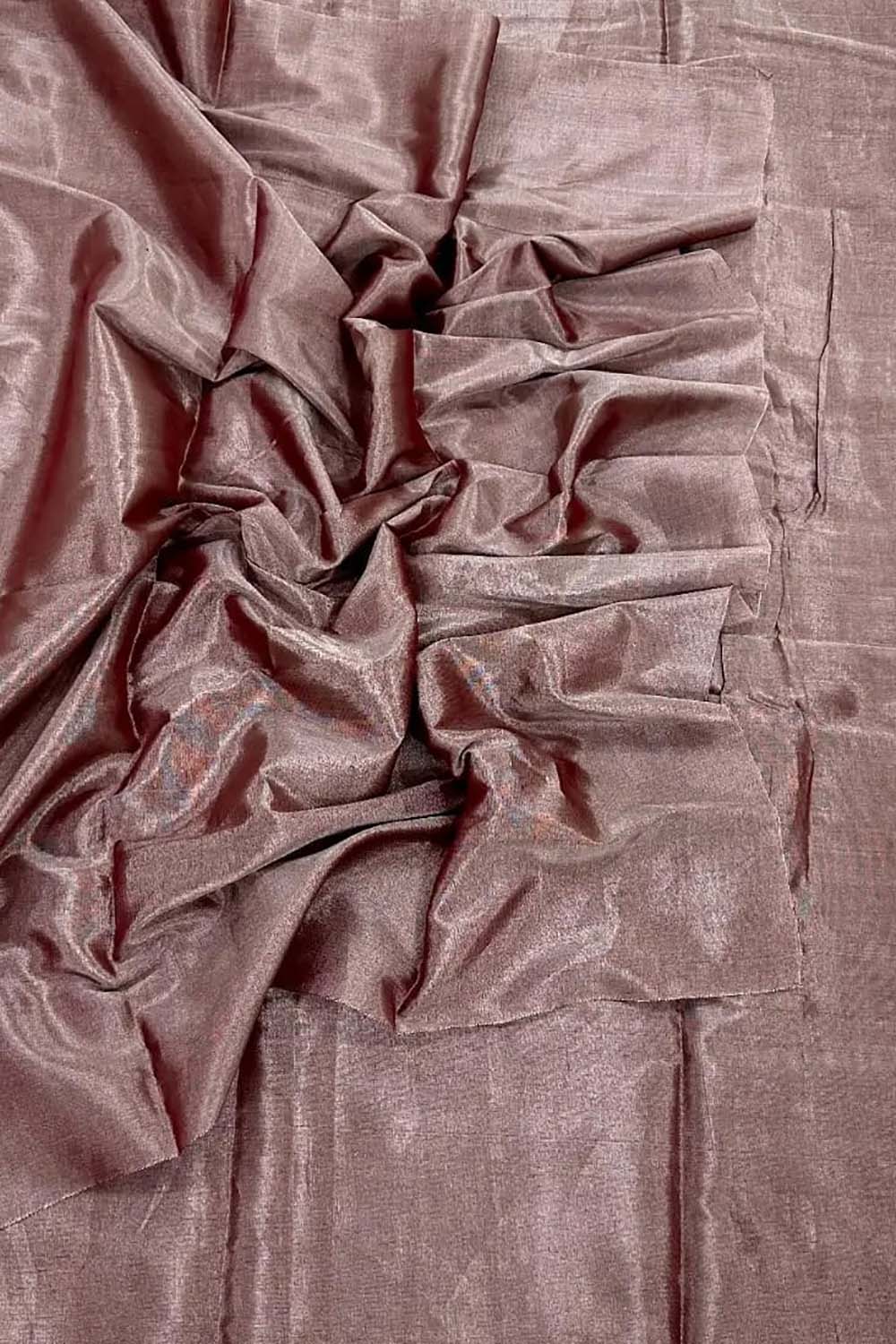 Pink Chanderi Handloom Plain Tissue Silk Saree - Luxurion World
