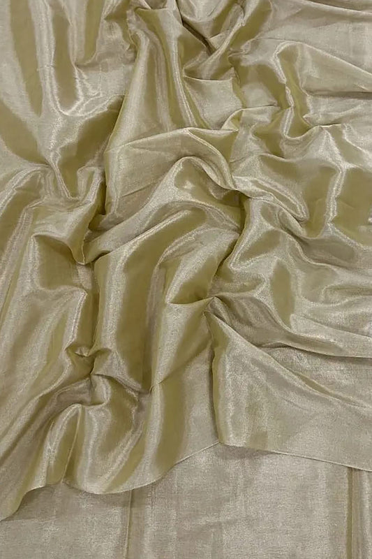 Pastel Chanderi Handloom Plain Tissue Silk Saree - Luxurion World