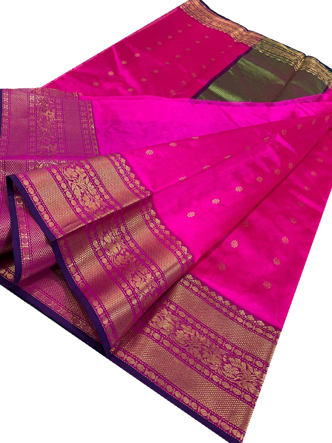 Stunning Pink Chanderi Handloom Silk Saree - Luxurion World