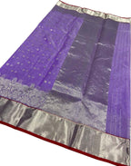 Purple Chanderi Handloom Pure Katan Silk Saree - Luxurion World