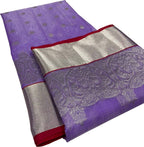 Purple Chanderi Handloom Pure Katan Silk Saree - Luxurion World