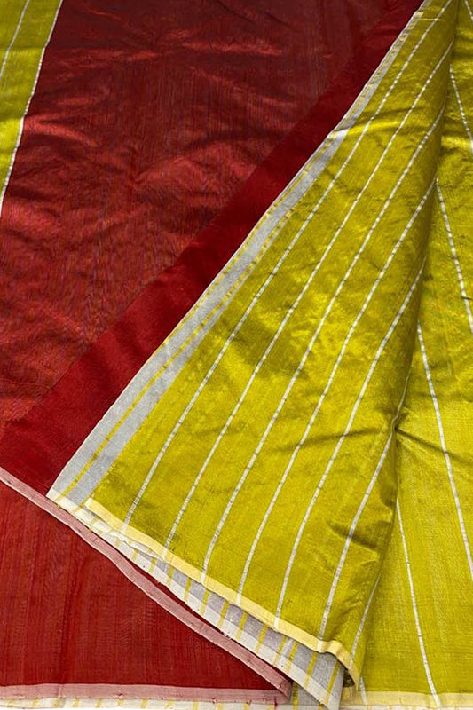Green Chanderi Handloom Pure Silk Saree - Luxurion World