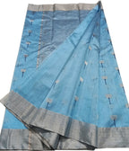 Blue Chanderi Handloom Pure Silk Saree - Luxurion World