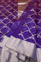 Purple Chanderi Handloom Pure Silk Saree - Luxurion World