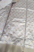 Light Pink Chanderi Handloom Pure Silk Saree - Luxurion World