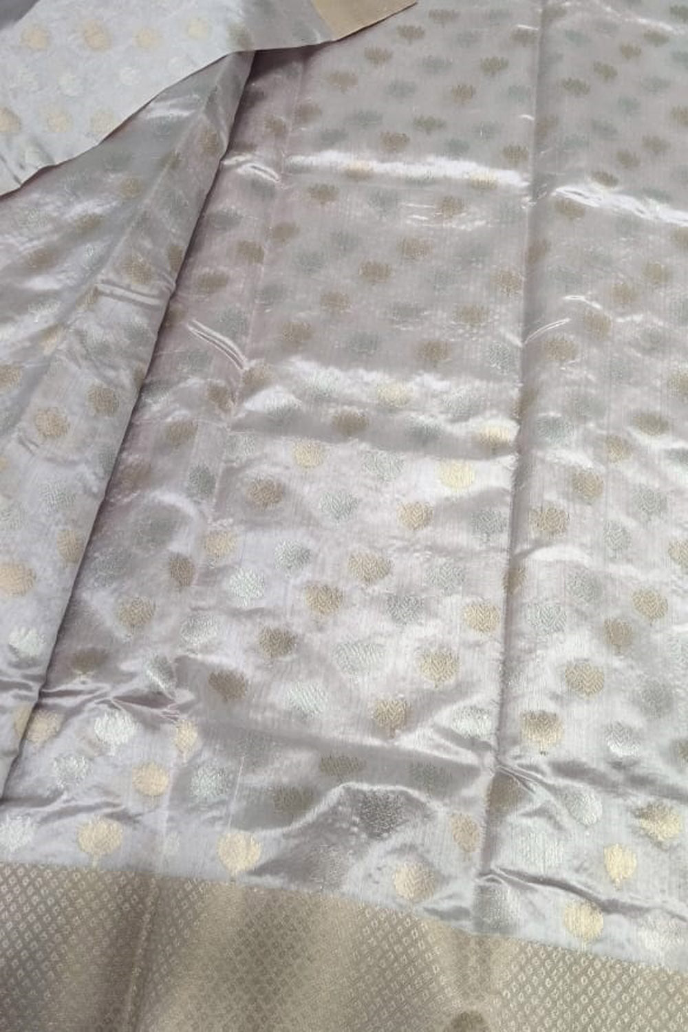 Light Pink Chanderi Handloom Pure Silk Saree - Luxurion World