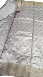 Light Pink Chanderi Handloom Pure Silk Saree - Luxurion World