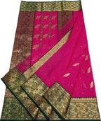 Pink Chanderi Handloom Pure Katan Silk Saree - Luxurion World