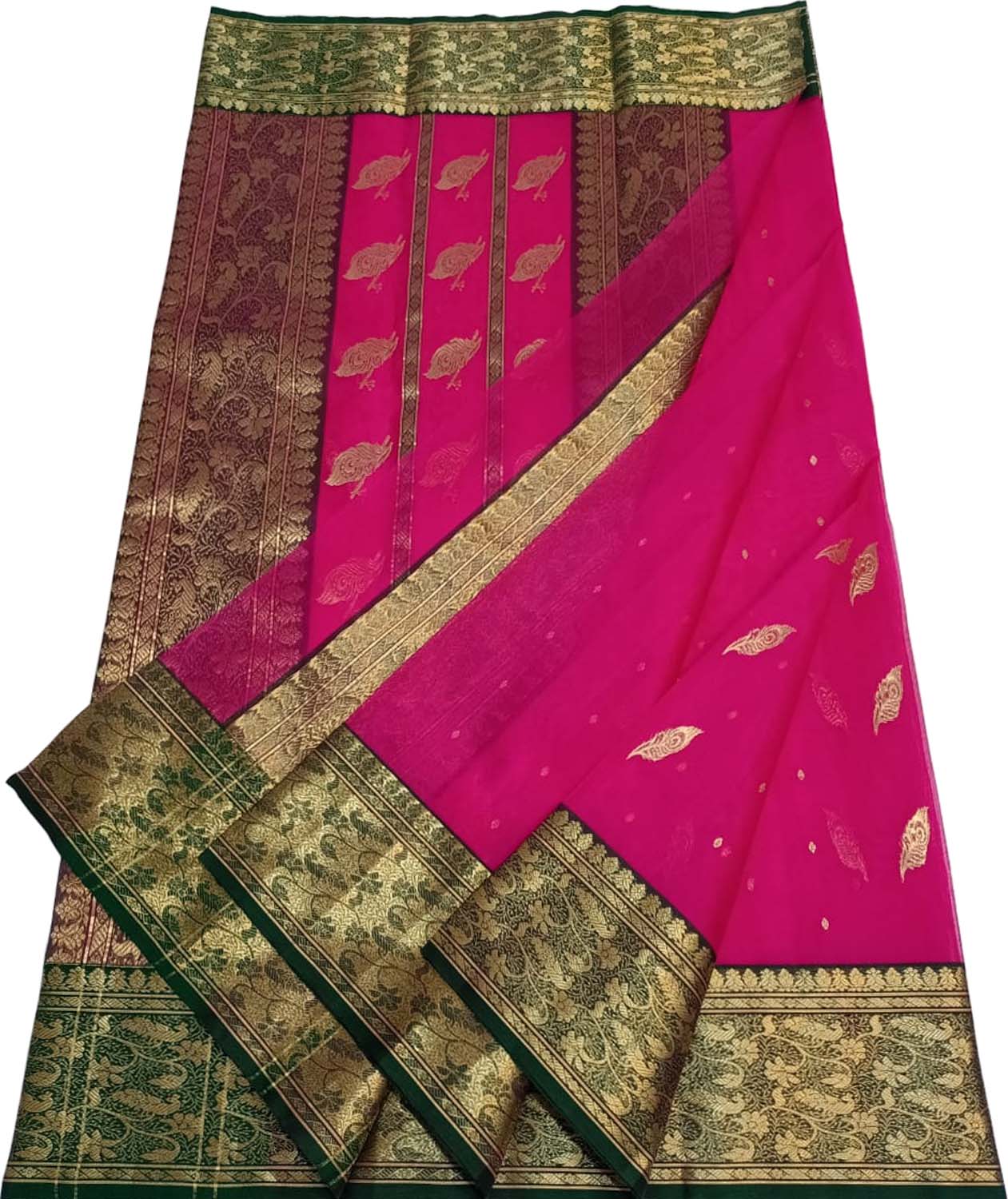 Pink Chanderi Handloom Pure Katan Silk Saree - Luxurion World