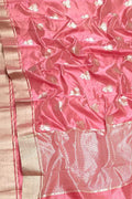 Pink Chanderi Handloom Pure Silk Saree - Luxurion World