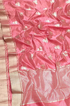 Pink Chanderi Handloom Pure Silk Saree - Luxurion World