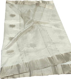Off White Chanderi Handloom Pure Silk Saree - Luxurion World