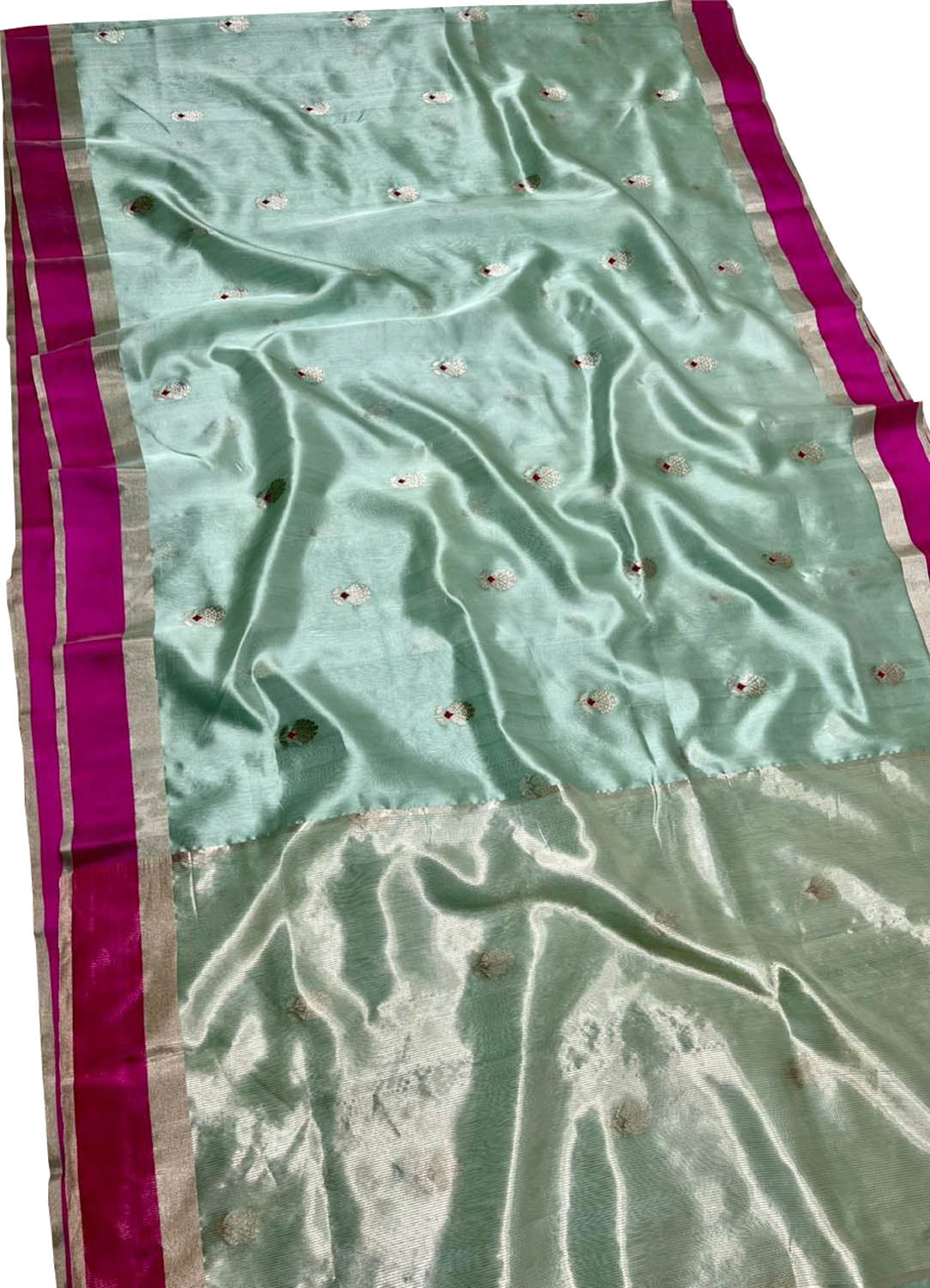 Blue Chanderi Handloom Pure Silk Saree - Luxurion World