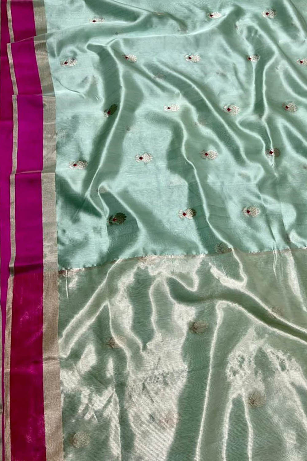 Blue Chanderi Handloom Pure Silk Saree - Luxurion World