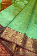 Green Chanderi Handloom Pure Silk Saree - Luxurion World