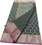 Black Chanderi Handloom Pure Silk Saree - Luxurion World