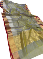 Pastel Chanderi Handloom Pure Katan Silk Saree - Luxurion World