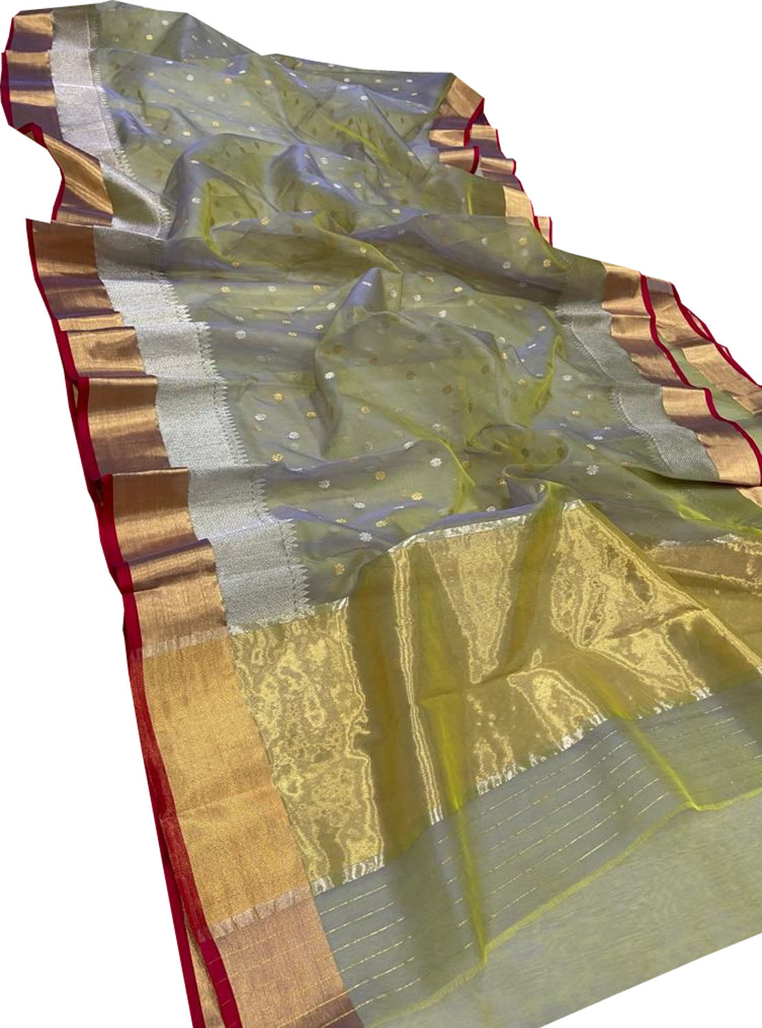 Pastel Chanderi Handloom Pure Katan Silk Saree - Luxurion World