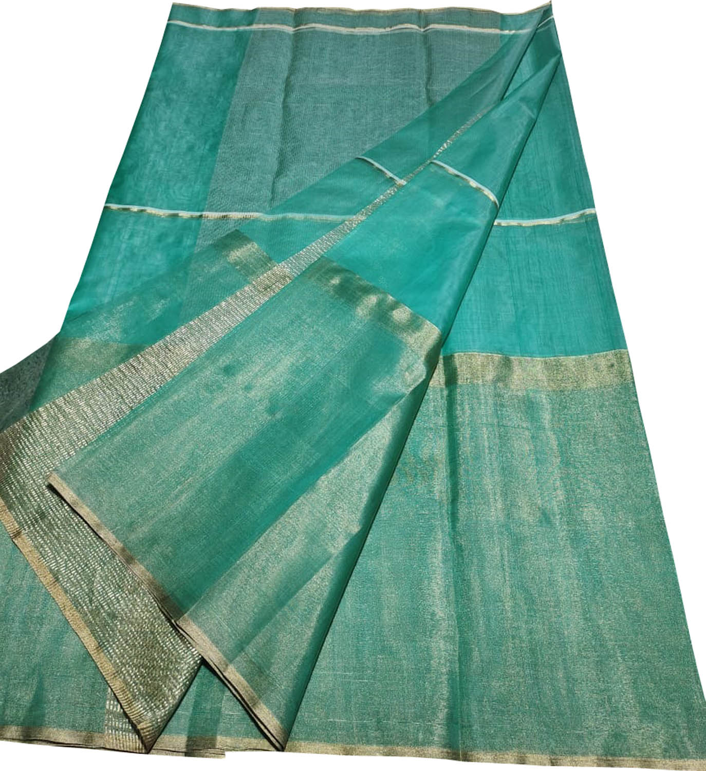 Elegant Blue Chanderi Handloom Pure Katan Silk Saree - Luxurion World
