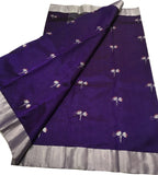 Regal Charm: Elegant Purple Chanderi Handloom Silk Saree, a Timeless Classic - Luxurion World