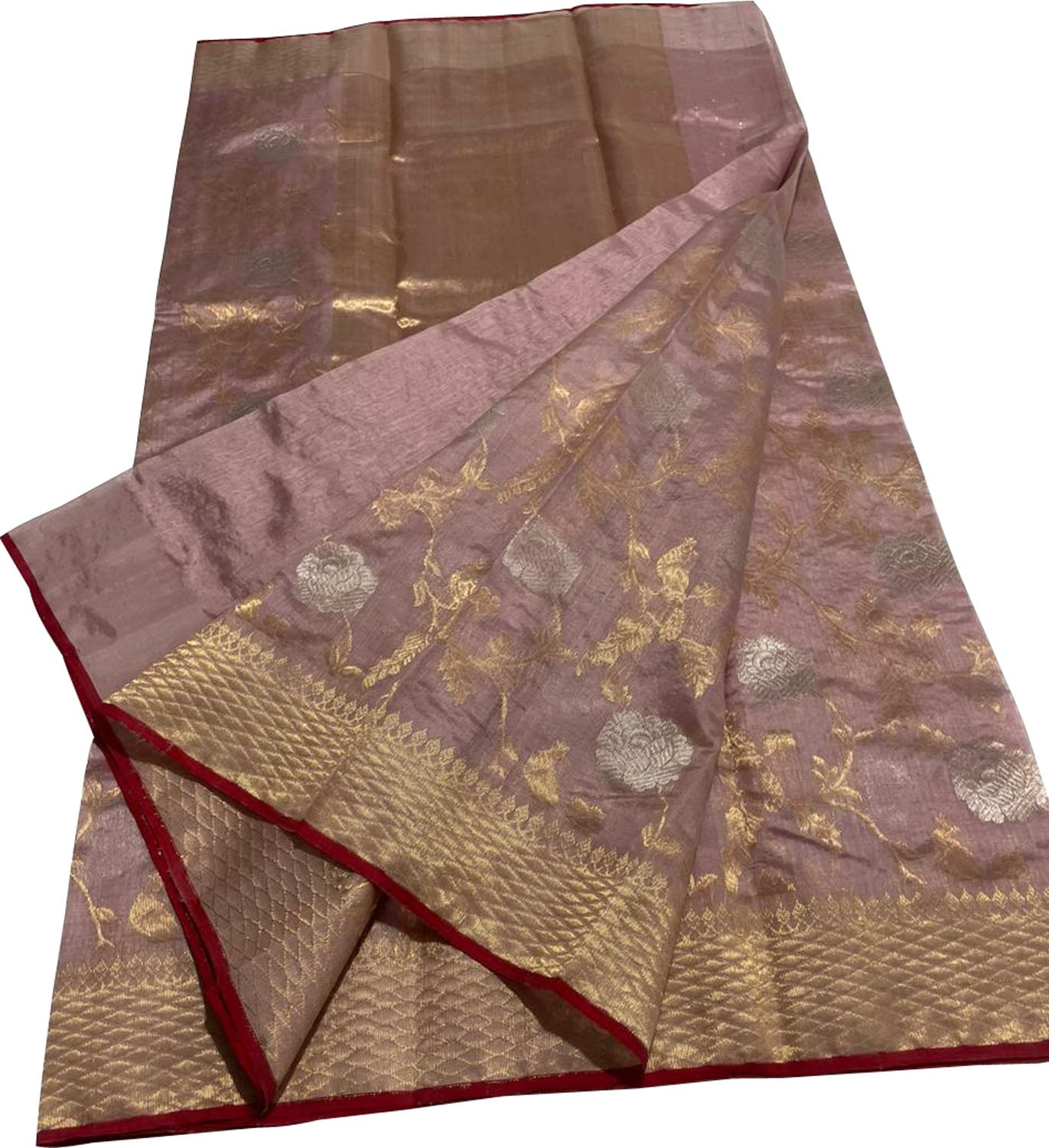 Elegant Pink Chanderi Handloom Pure Silk Saree - Luxurion World