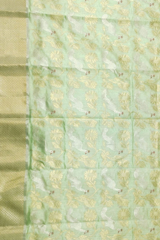 Exquisite Green Chanderi Handloom Pure Silk Saree: A Timeless Elegance - Luxurion World